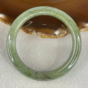 Type A Green with Brown Patches Jadeite Bangle 56.88g Inner Diameter 54.2mm 12.1 by 9.5mm (External and Internal Lines) - Huangs Jadeite and Jewelry Pte Ltd