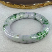 Type A Lavender with Spicy Green Piao Hua Jadeite Bangle Internal Diameter 58.8mm 99.19g 12.7 by 13.3mm (Slight Internal Line) - Huangs Jadeite and Jewelry Pte Ltd