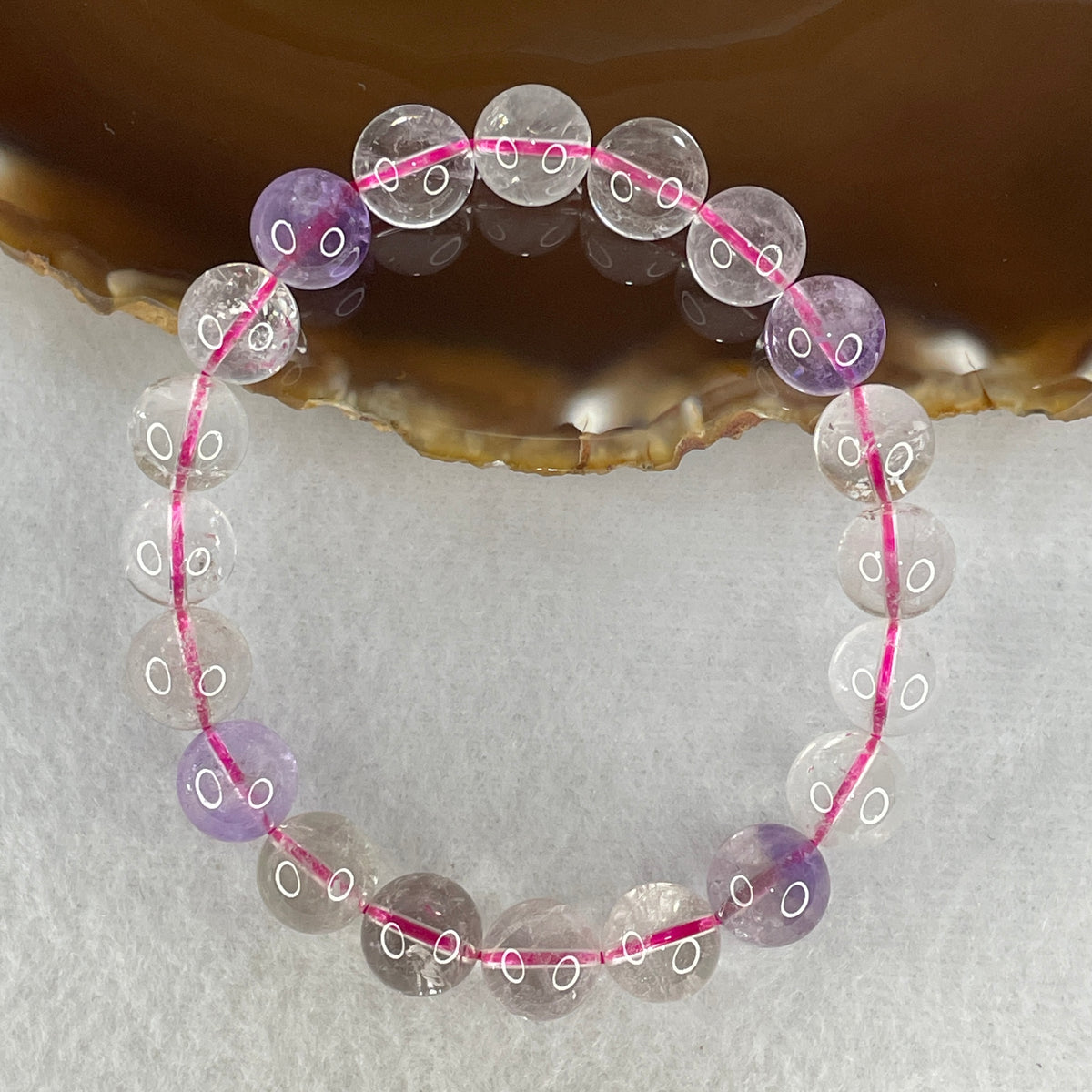 Certified Entry-Grade Natural Super 7 Crystal Beads Bracelet | Bold Large-Strand Showcase Silhouette | Authentic Sacred Seven Multi-Mineral Inclusions Quartz Spiritual Catalyst & Auric Shield Bracelet (29.10g | 17cm Length | 10.3mm | 20 Beads)