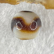 Natural Powerful Tibetan Old Oily Agate Tiger Tooth Daluo Dzi Bead Heavenly Master (Tian Zhu) 虎呀天诛 1.40g 9.8 by 10.3mm - Huangs Jadeite and Jewelry Pte Ltd