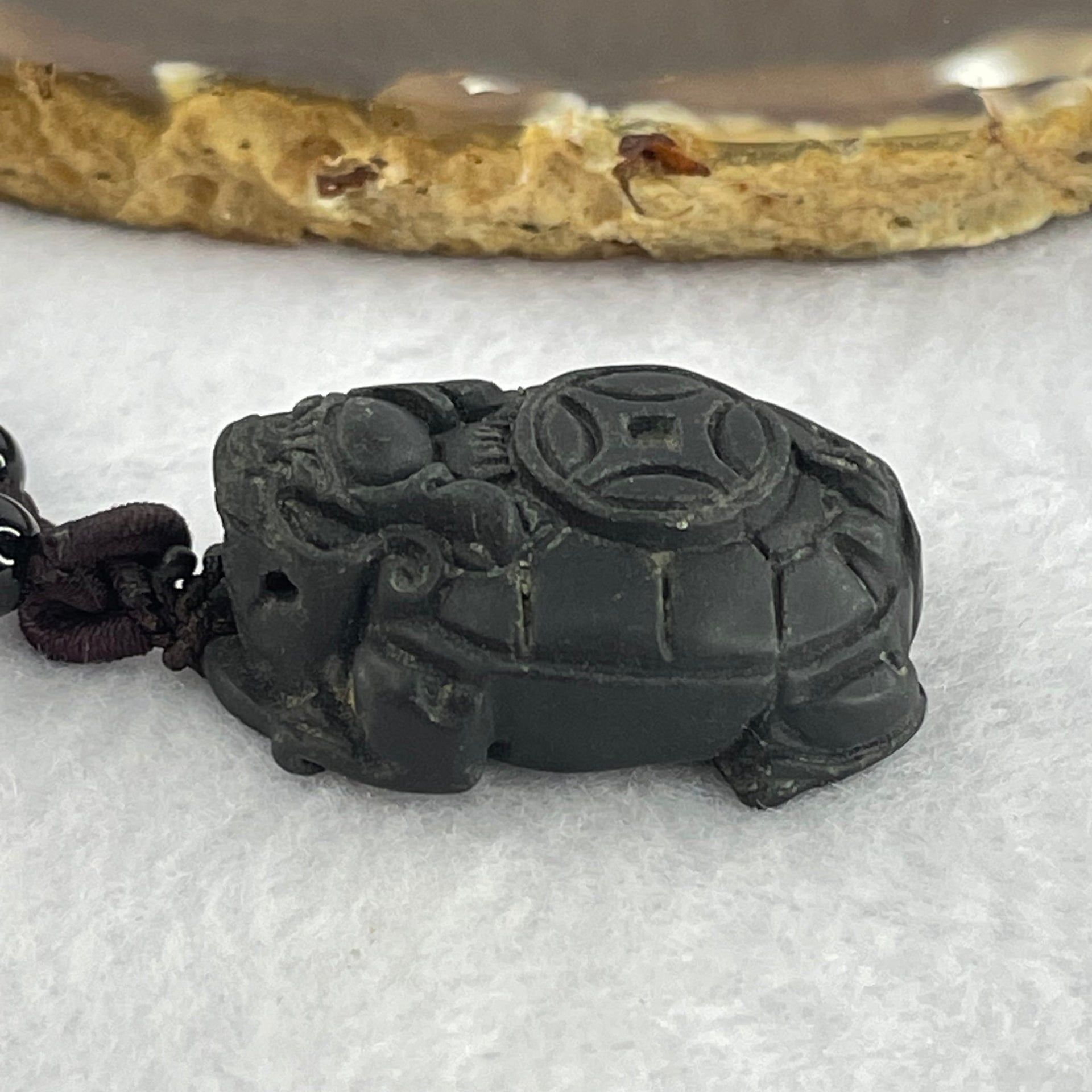 Rare Natural Tibetan Meteorite Tektite Dragon Turtle Pendent 26.63g 33.8 by 23.9 by 14.3mm - Huangs Jadeite and Jewelry Pte Ltd