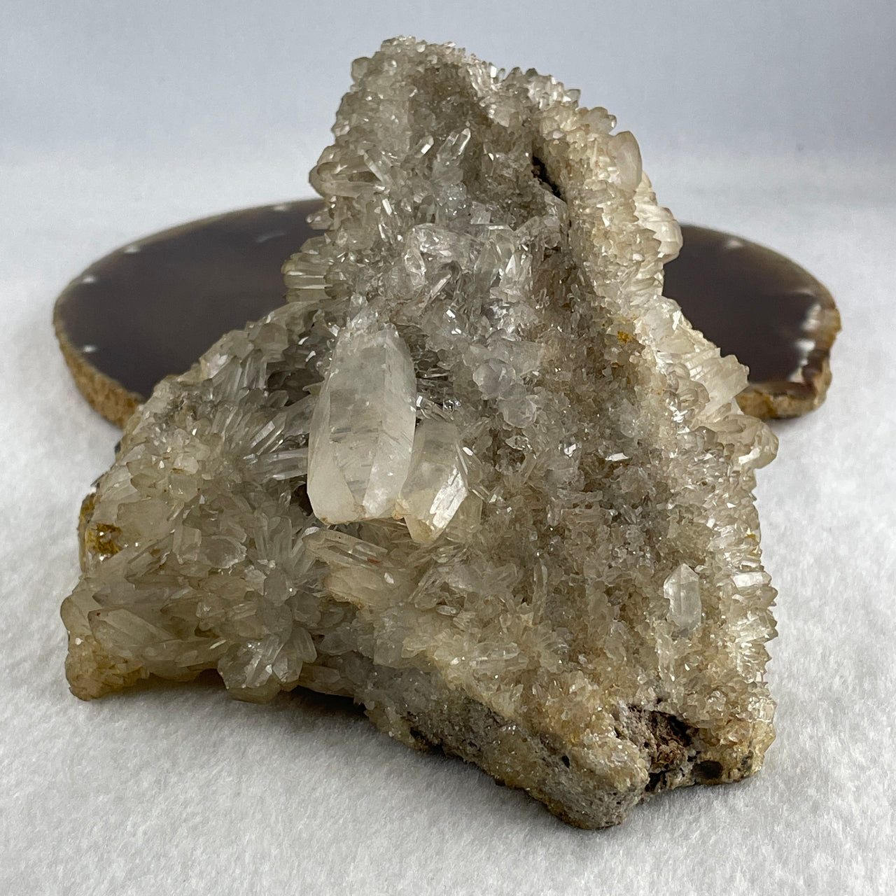 Natural Clear Quartz Crystal Cluster Display 737.3g 127.1 by 120.0 by 75.0mm - Huangs Jadeite and Jewelry Pte Ltd