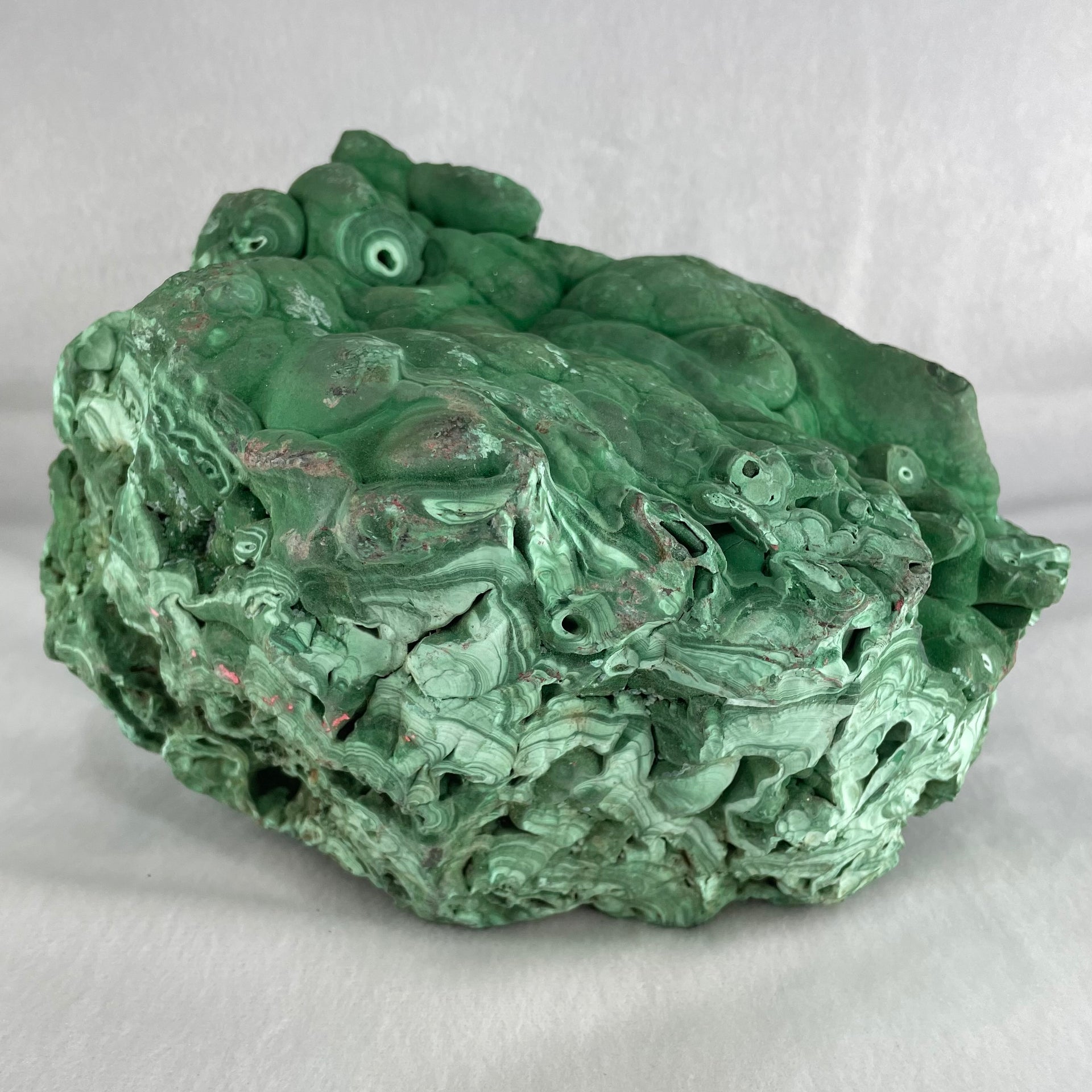 Natural Malachite with Wooden Stand Display 6,768.1g 210.0 by 150.0 by 200.0mm - Huangs Jadeite and Jewelry Pte Ltd