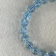 Above Average Natural Blue Topaz Beads Bracelet 26.15g 15.5cm 8.7mm 22 Beads - Huangs Jadeite and Jewelry Pte Ltd