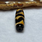 Natural Powerful Tibetan Old Oily Agate Double Tiger Tooth Daluo Dzi Bead Heavenly Master (Tian Zhu) 虎呀天诛 7.82g 37.7 by 11.7mm - Huangs Jadeite and Jewelry Pte Ltd