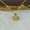 Cubic Zirconia in 925 Sliver Gold Colour Necklace 3.35g by 5.6 by 2.0mm - Huangs Jadeite and Jewelry Pte Ltd