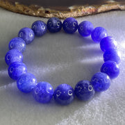 Good Grade Natural Blue Tanzanite Beads Bracelet 45.98g 15.5cm 11.8mm 17 Beads - Huangs Jadeite and Jewelry Pte Ltd