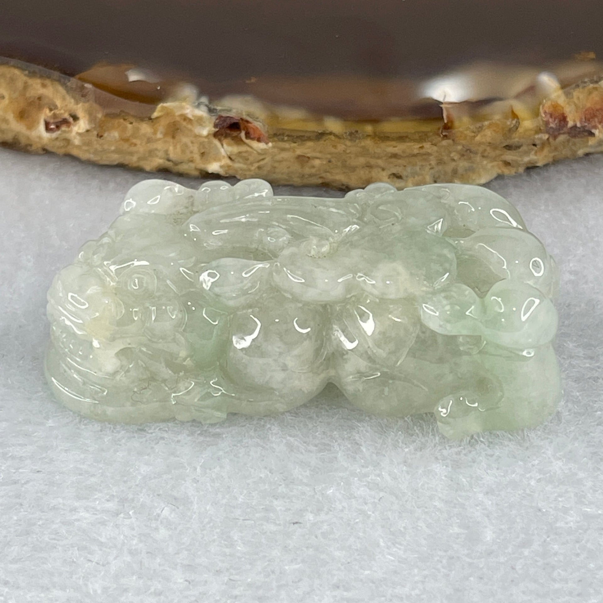 Special Natural Type A Light Green Jadeite Male Pixiu Pendant 20.74g 40.7 by 19.9 by 12.4mm - Huangs Jadeite and Jewelry Pte Ltd