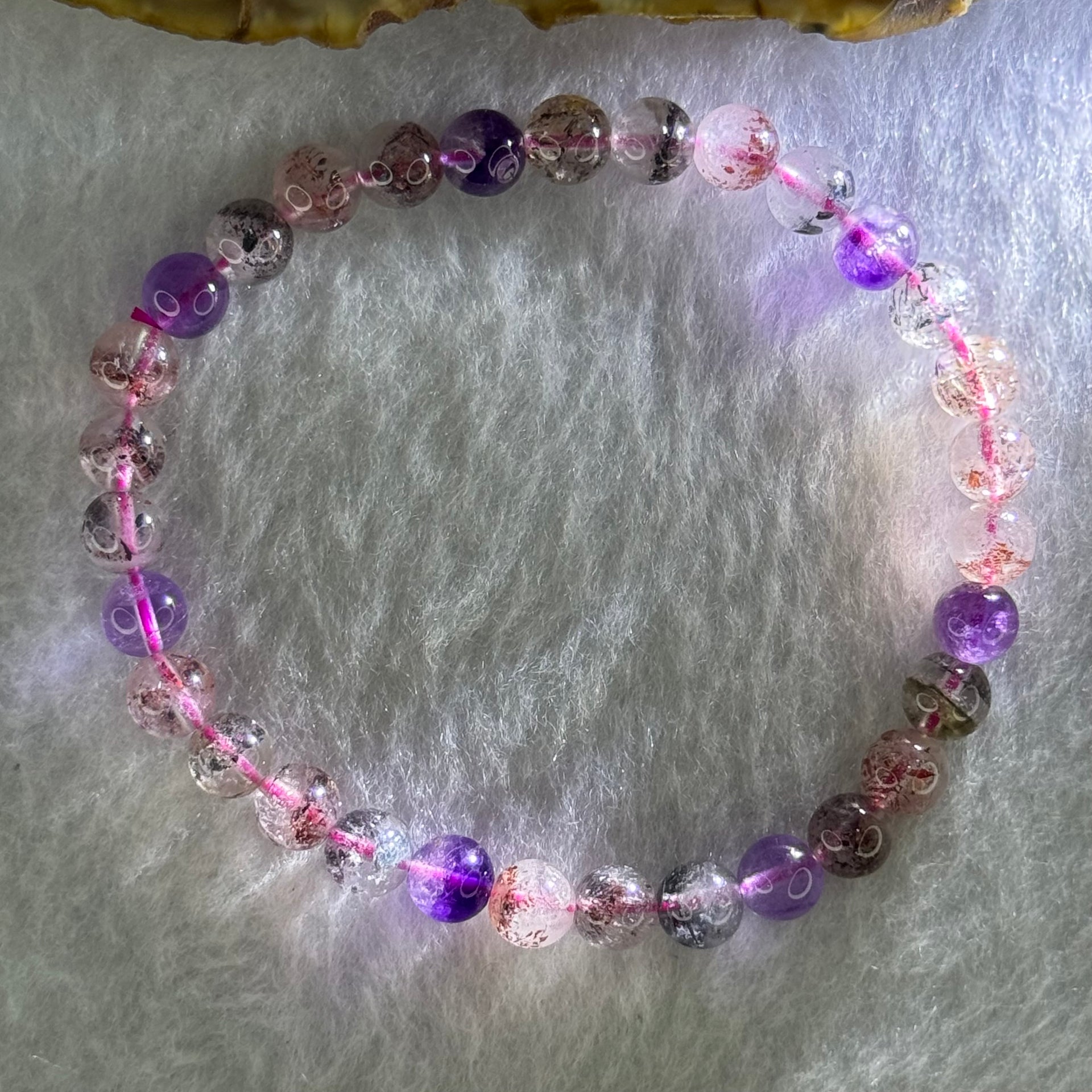 Natural Super 7 Beads Bracelet 10.48g 16.5cm 6.5mm 31 Beads - Huangs Jadeite and Jewelry Pte Ltd