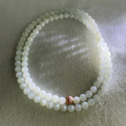 Type A White to Faint Blue Jadeite Beads Necklace 60.62g 66cm 7.0mm 98 Beads - Huangs Jadeite and Jewelry Pte Ltd