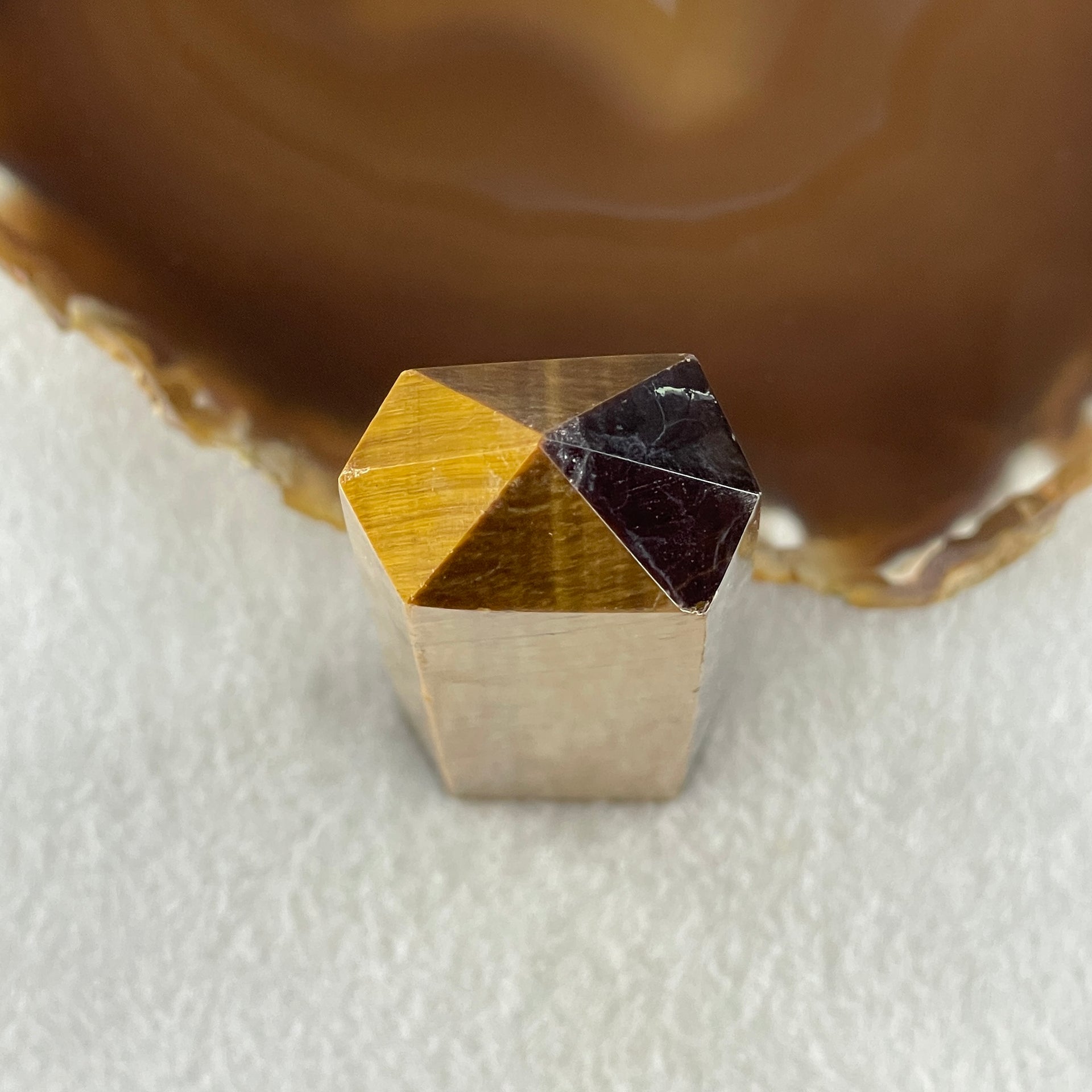 Good Grade Natural Yellow Tiger Eye Quartz Tower Display 142.38g 32.3 by 19.3 by 117.2mm - Huangs Jadeite and Jewelry Pte Ltd