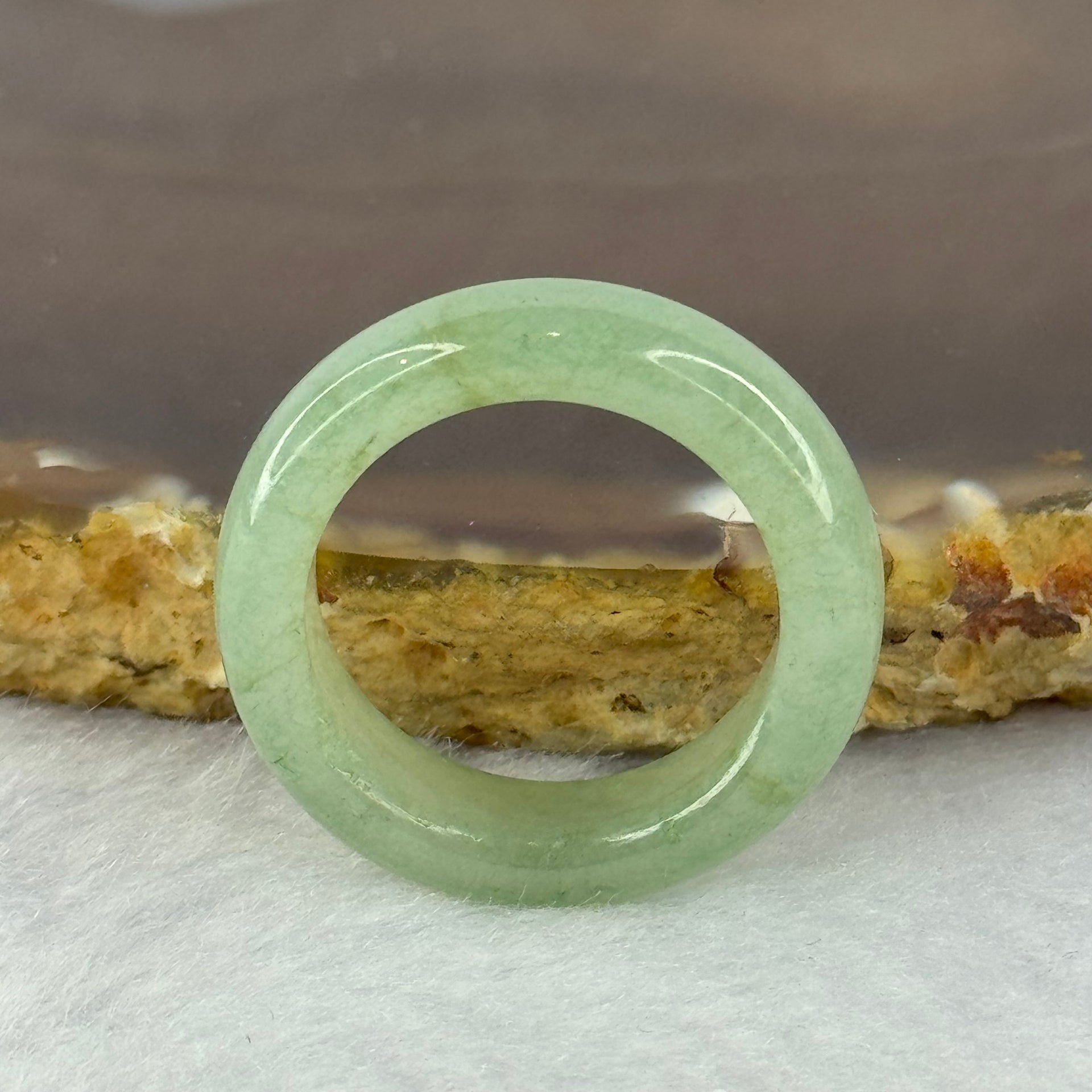 Type A Green Jadeite Ring 4.12g 6.0 by 3.7mm US7.25 HK16 - Huangs Jadeite and Jewelry Pte Ltd