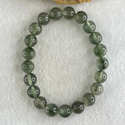 Good Grade Natural Green Rutilated Quartz Beads Bracelet 22.20g 15.5cm 9.4mm 21 Beads - Huangs Jadeite and Jewelry Pte Ltd