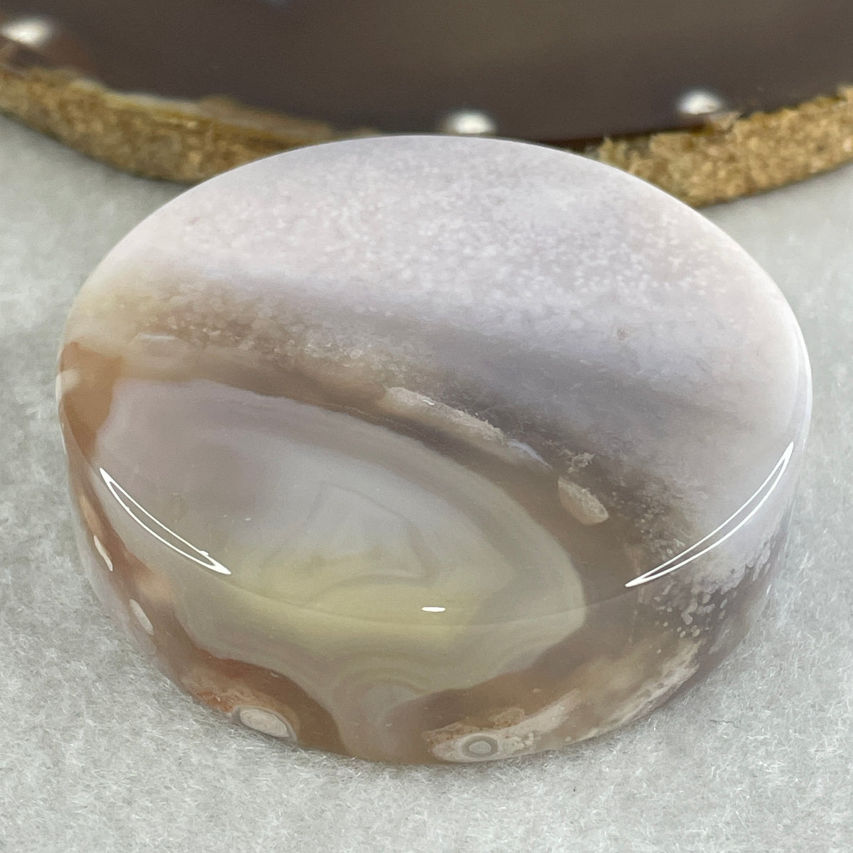 Natural Pink with Purple Flower Agate Set Bangle 146.60g Inner Diameter 57.0mm 14.0 by 7.8mm (Perfect) - Huangs Jadeite and Jewelry Pte Ltd