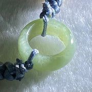 Type A Blueish Green Jadeite Ping An Kou String Bracelet 2.36g 13.8 by 5.8mm - Huangs Jadeite and Jewelry Pte Ltd