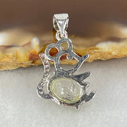 Above Average Grade Rare Natural Blue Dumortierite Rutilated Quartz in S925 Rat Pendant 1.63g 9.9 by 7.1 by 5.5mm - Huangs Jadeite and Jewelry Pte Ltd