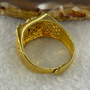 999 Gold Plated Ring (Adjustable Size) 7.26g 14.6 by 4.9mm - Huangs Jadeite and Jewelry Pte Ltd
