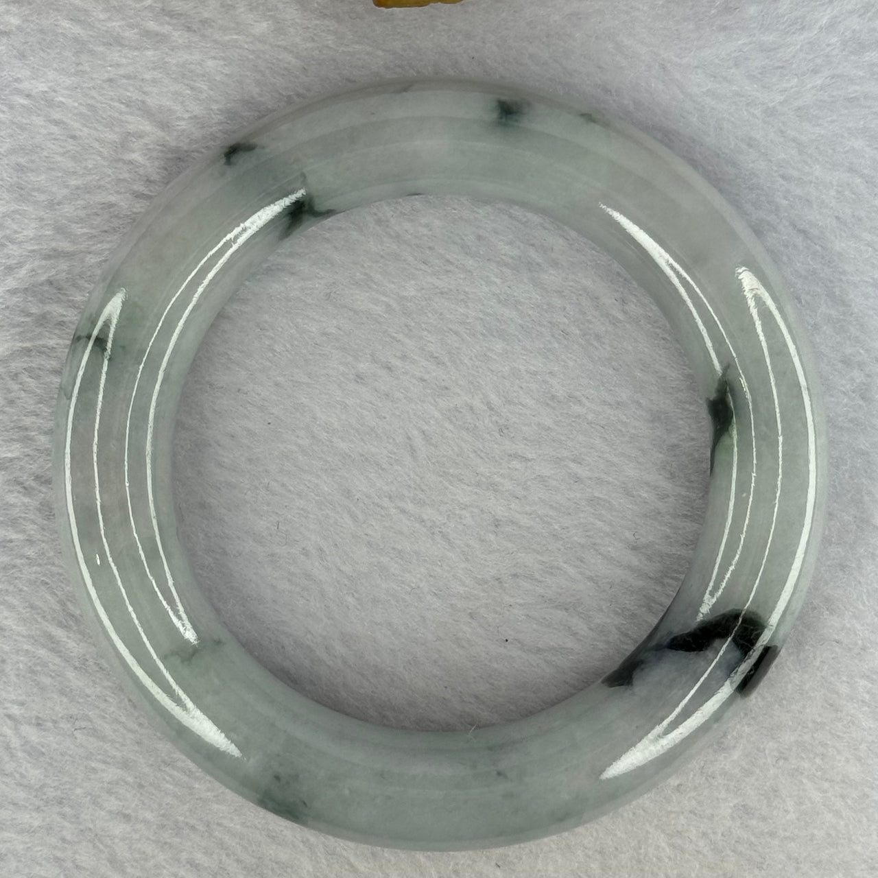 Type A Green Lavender with Moss Green Patches Jadeite Bangle Internal Diameter 57.4mm 97.51g 13.1 by 12.8mm (Very Slight External Rough) - Huangs Jadeite and Jewelry Pte Ltd