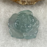 Natural Type A Greyish Green Jadeite Lotus Flower Pendant | Bloom Purity, Grounding & Serenity Talisman (1.20g | 14.8 x 13.7 x 4.1mm) - Huangs Jadeite and Jewelry Pte Ltd