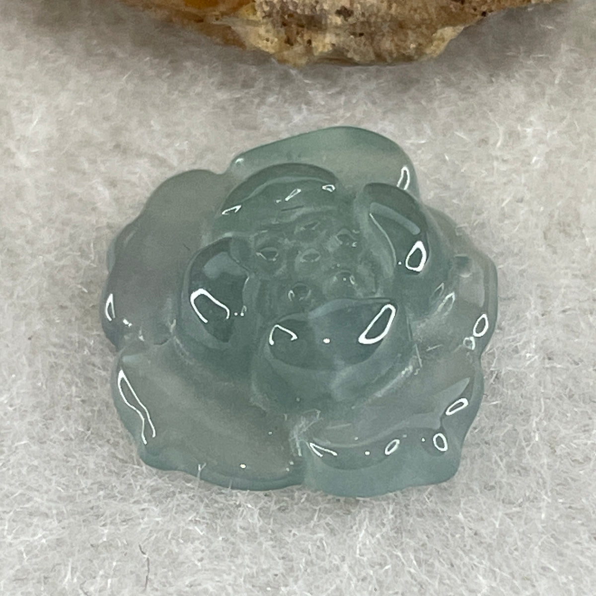 Natural Type A Greyish Green Jadeite Lotus Flower Pendant | Bloom Purity, Grounding & Serenity Talisman (1.20g | 14.8 x 13.7 x 4.1mm) - Huangs Jadeite and Jewelry Pte Ltd