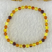 Natural Mixed Color Amber Beads Bracelet 2.53g 16cm 5.2mm 38 Beads - Huangs Jadeite and Jewelry Pte Ltd
