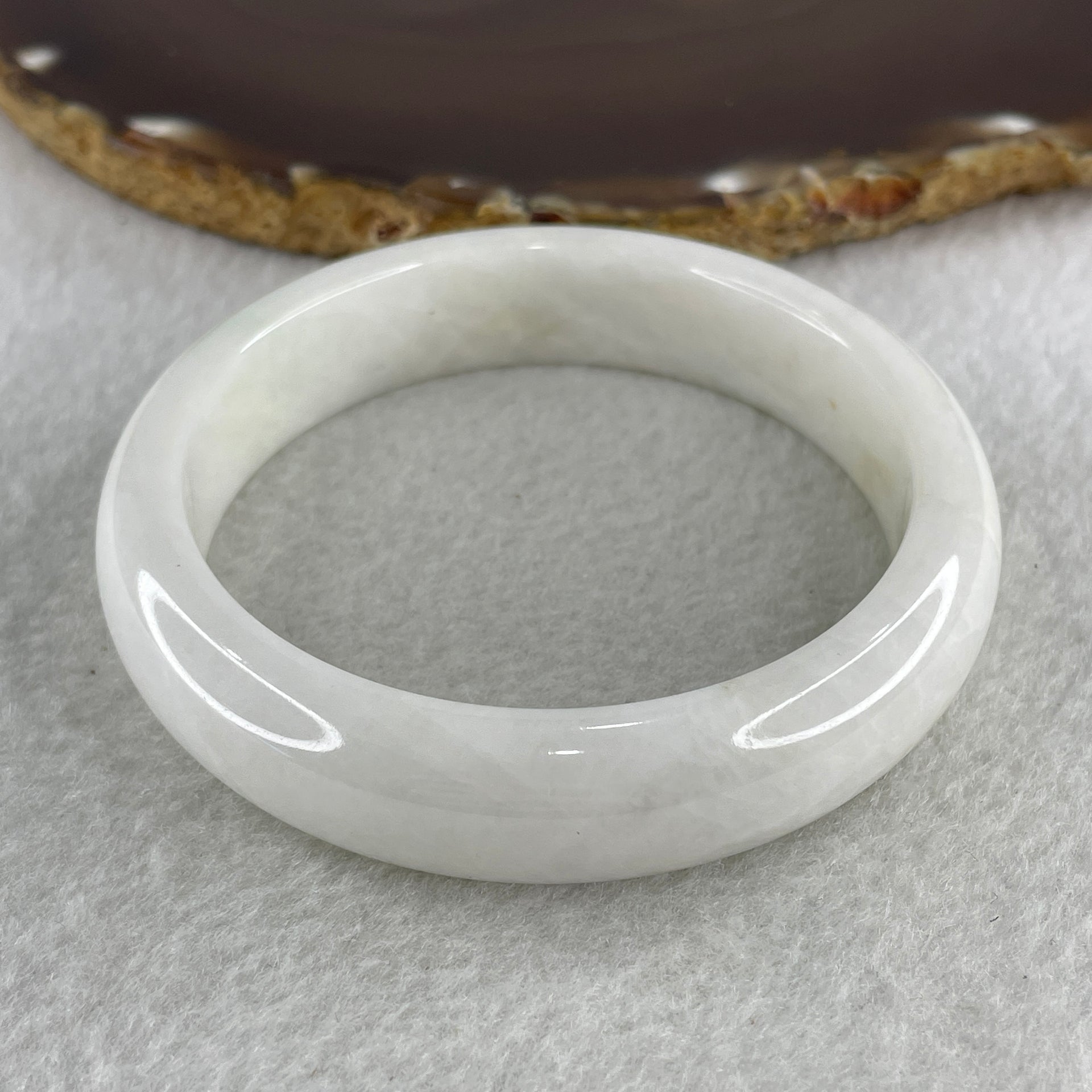 Type A Faint Lavender Jade Jadeite Bangle 61.24g inner Dia 58.4mm 13.9 by 8.2mm (External Line) - Huangs Jadeite and Jewelry Pte Ltd