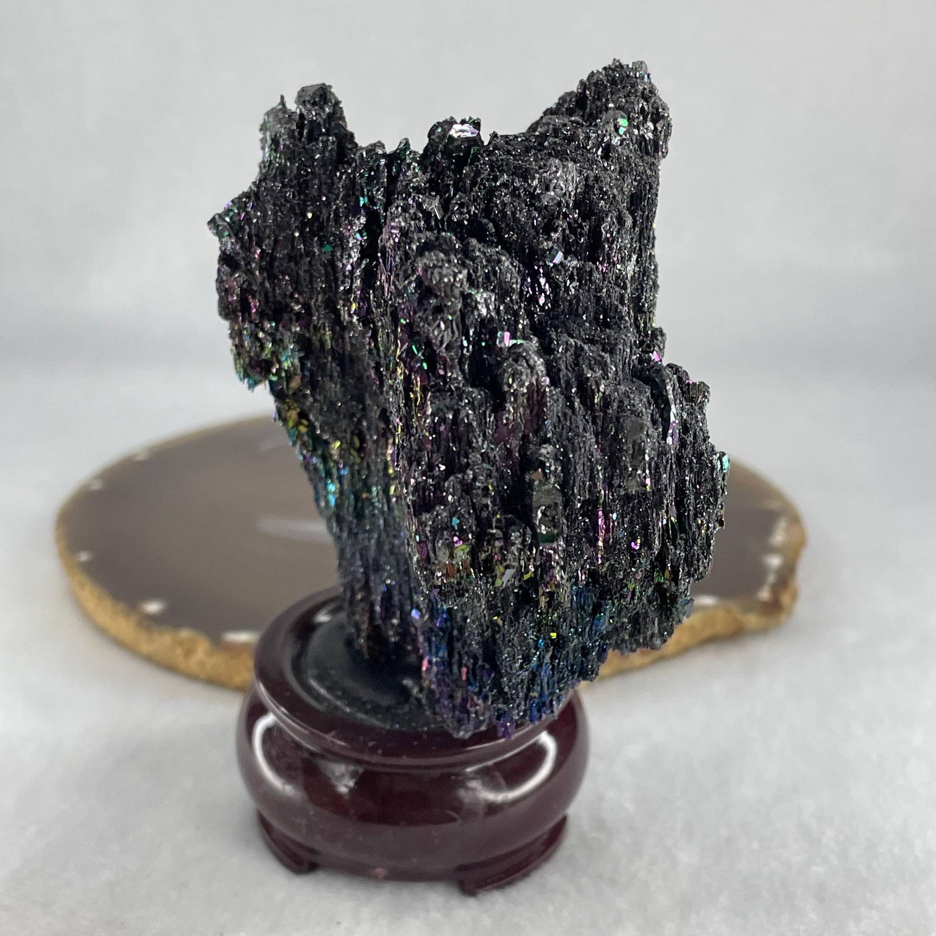 Natural-Black-Moissanite-Rough-Display-with-Wooden-Stand-206.78g-80.0-by-62.0-by-119.5mm