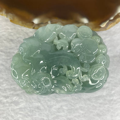 Very Rare Grand Master Type A Deep Intense Sky Blue Jadeite Pixiu with Ruyi and Coins and a Movable Ball inside Mouth 天空蓝貔貅翡翠 Display 184.17g 36.6 by 63.6 by 42.7mm - Huangs Jadeite and Jewelry Pte Ltd