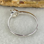 Type A Semi Icy Lavender Cabochon Jadeite in S925 Sliver Ring (Adjustable Size) 1.26g 3.5 by 3.0mm - Huangs Jadeite and Jewelry Pte Ltd