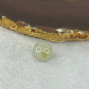 Type A Jelly Light Green with Brown Patches Jadeite Bead for Bracelet/Necklace/Earrings/Ring 4.17g 13.6mm - Huangs Jadeite and Jewelry Pte Ltd