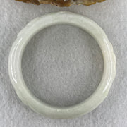 Natural Type A Light Green with Faint Lavender Jadeite Ruyi with Coins Bangle 51.57g Inner Diameter 54.3mm 13.4 by 8.2mm (Slight External Rough) - Huangs Jadeite and Jewelry Pte Ltd