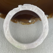 Natural Type A Light Lavender with Green Spot Jadeite Dragon Bangle | (60.34g | 60.4mm | 13.8 x 10.5mm | Sovereign Authority & Supreme Protection Anchor, Feng Shui Prosperity & Executive Bangle) - Huangs Jadeite and Jewelry Pte Ltd