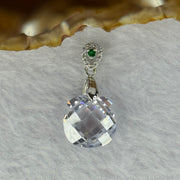 Crystals in Sliver Claps for Necklace 5.14g 14.1 by 8.3mm - Huangs Jadeite and Jewelry Pte Ltd