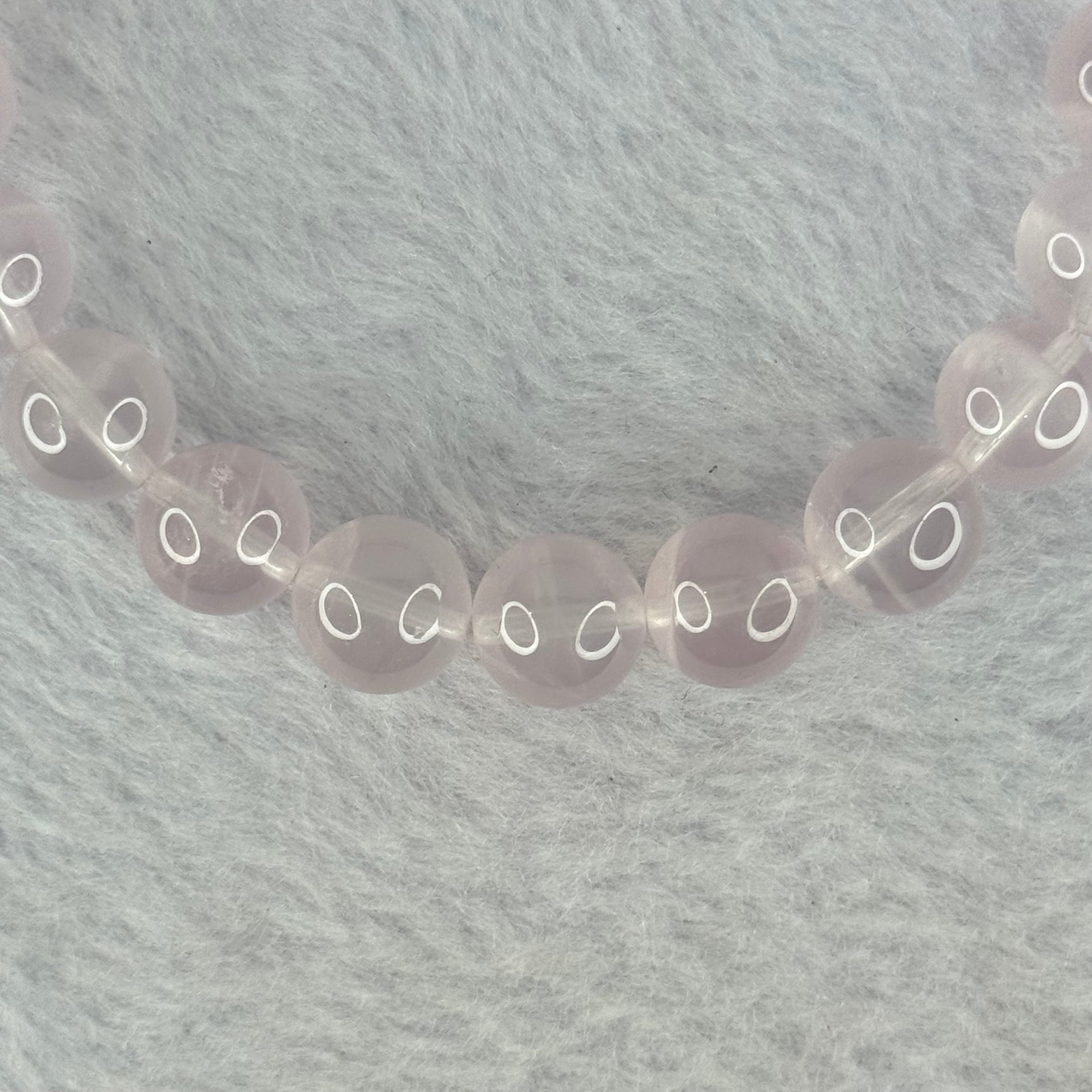 Natural Rose Quartz Beads Bracelet 天然玫瑰石英珠手链 25.93g 16.5cm 9.9mm 21 Beads - Huangs Jadeite and Jewelry Pte Ltd