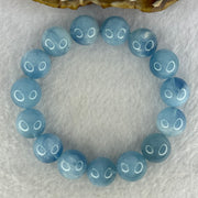Natural Aquamarine Beads Bracelet 65.17g 19cm 14.8mm  15 Beads - Huangs Jadeite and Jewelry Pte Ltd