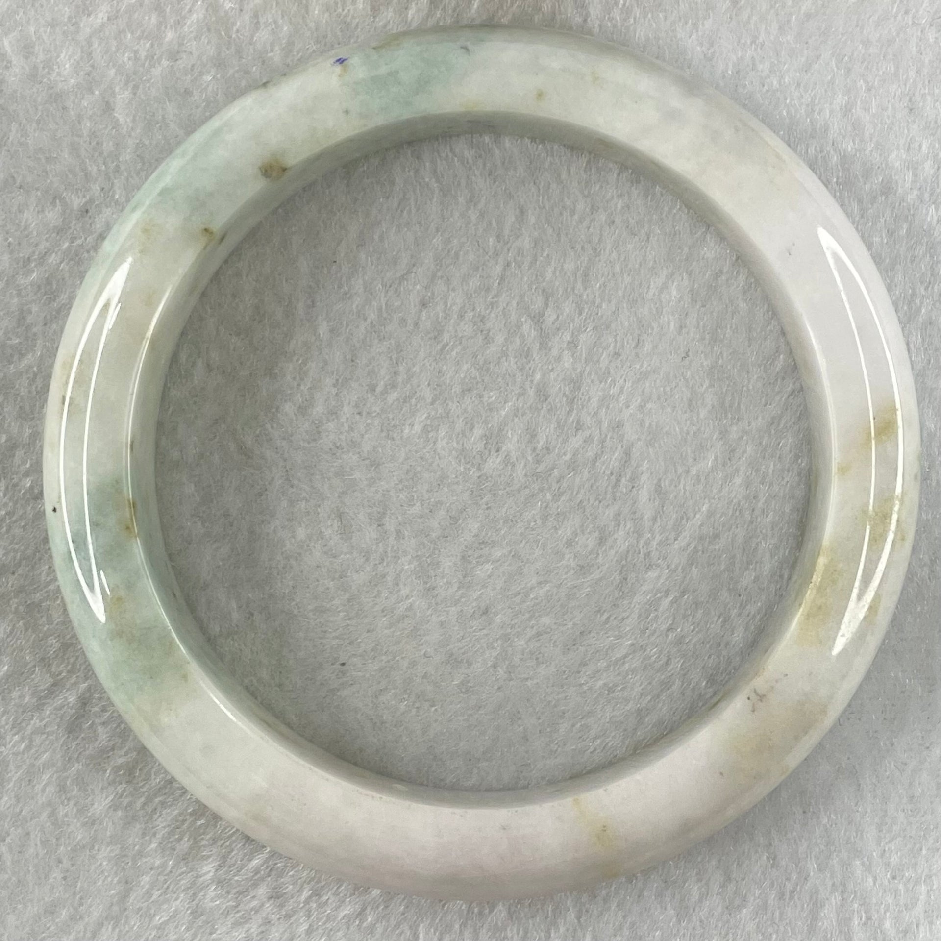 Type A Faint Lavender and Faint Blueish Green with Brown Patches Jadeite Bangle 62.77g Internal Diameter 59.2mm 12.6 by 8.7mm (Close to Perfect) - Huangs Jadeite and Jewelry Pte Ltd