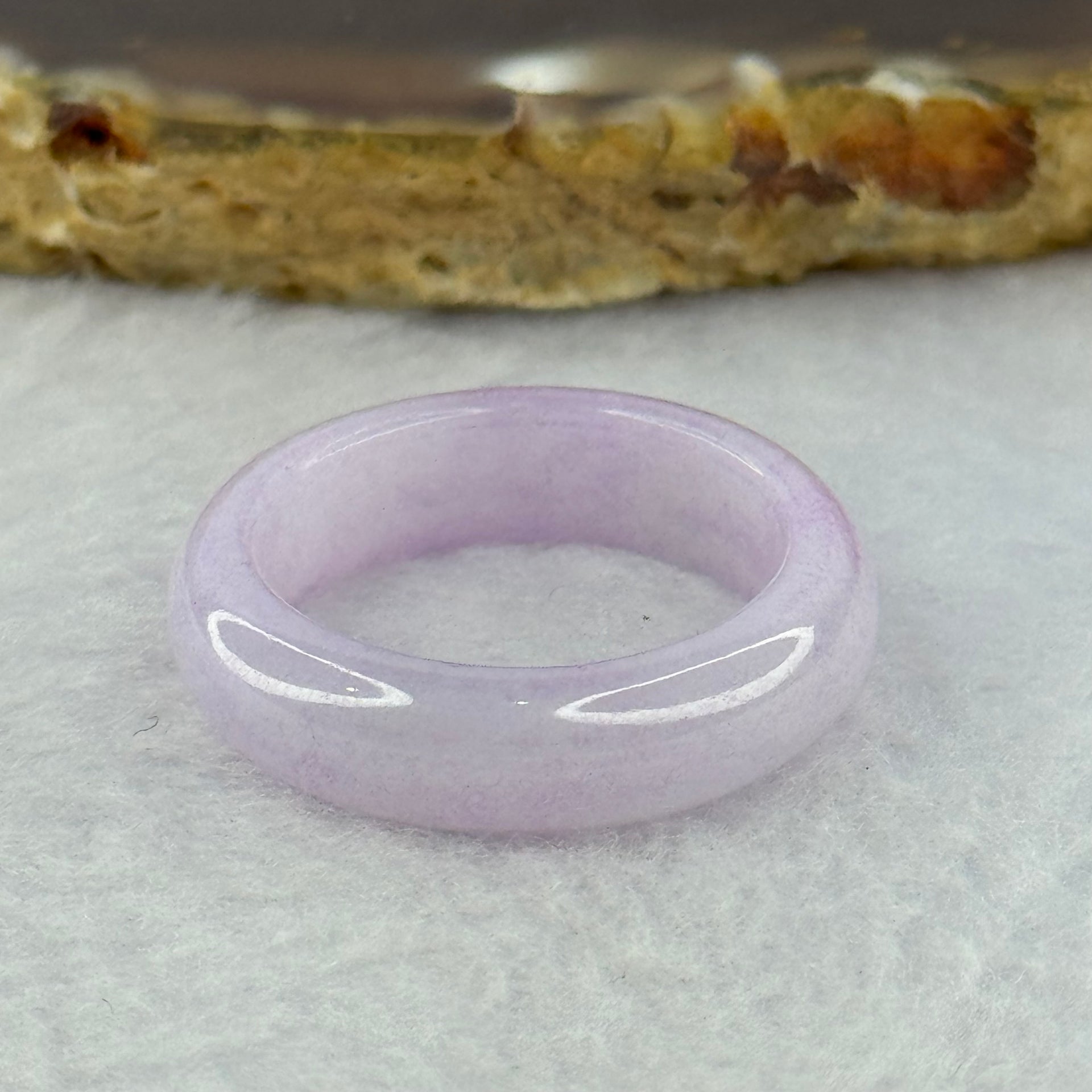 Type A Lavender Jadeite Ring 4.35g 6.9 by 3.7mm US9.5 HK21 - Huangs Jadeite and Jewelry Pte Ltd