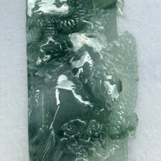 Grandmaster Certified Type A ICY Light Green Lavender and Blueish Green Piao Hua Jadeite Dragon Shan Shui Pendent 55.70g 75.6 by 34.8 by 10.8mm - Huangs Jadeite and Jewelry Pte Ltd