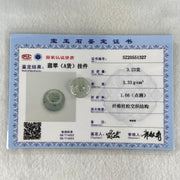 Type A Semi Icy Light Green With Wuji Grey Spots Jadeite Ping An Kou Donut Pendant 3.23g 16.1 by 6.2mm - Huangs Jadeite and Jewelry Pte Ltd