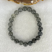 Good Grade Natural  Grey Rabbit Hair Rutilated Quartz Beads Bracelet 23.51g 16.5cm 9.4mm 22 Beads - Huangs Jadeite and Jewelry Pte Ltd