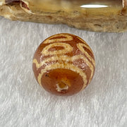 Natural Powerful Tibetan Old Oily Agate 7 Eyes Dzi Bead Heavenly Master (Tian Zhu) 七眼天诛 1.44g 10.0 by 10.3mm - Huangs Jadeite and Jewelry Pte Ltd