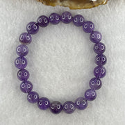 Natural Amethyst Quartz Beads Bracelet 16.03g 14cm 8.0mm 22 Beads - Huangs Jadeite and Jewelry Pte Ltd
