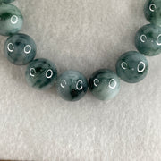 Certified Natural Type A Lavender with Old Mine Green Piao Hua Jadeite Beads Bracelet | 17cm (66.69g | 16 Beads 13.4mm | Crown, Heart & Third Eye Chakra Harmony, Regal Prosperity & Peace Shield) - Huangs Jadeite and Jewelry Pte Ltd