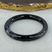 Type A Black Grey Wuji Jadeite Baby Bangle 16.33g Internal Diameter 39.8mm 6.7 by 6.4mm - Huangs Jadeite and Jewelry Pte Ltd