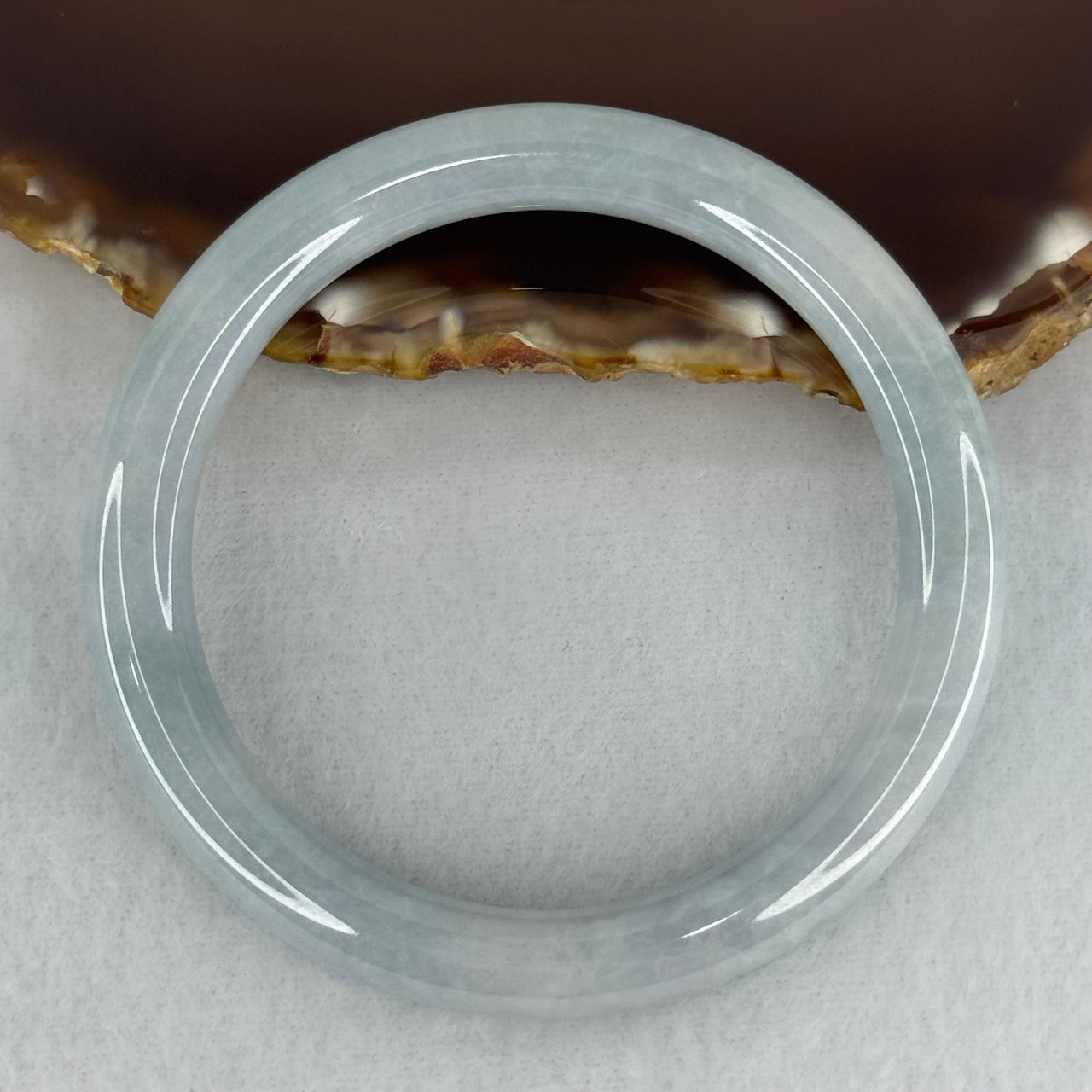 Type A Lavender Jadeite Bangle Internal Diameter 54.0mm 56.42g 8.4 by 8.3mm (Internal Lines) - Huangs Jadeite and Jewelry Pte Ltd