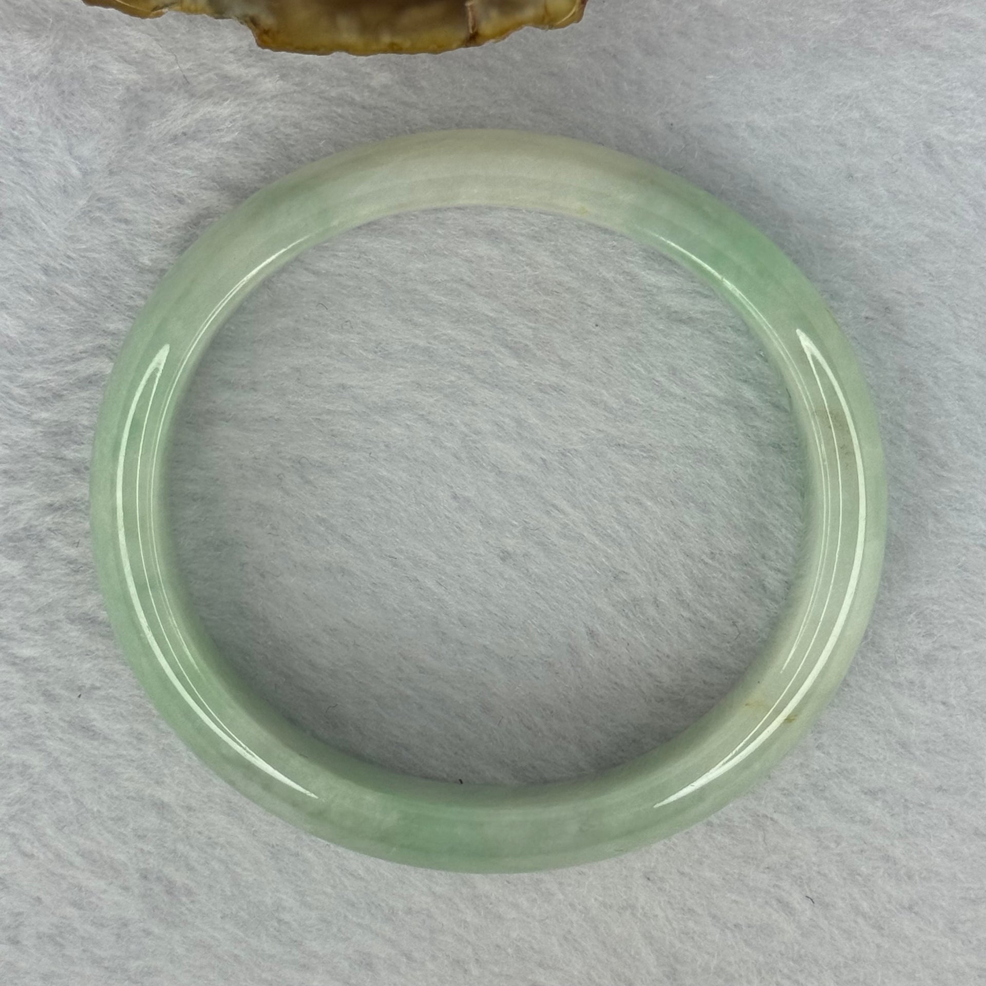 Type A Green Jadeite Oval Bangle 36.75g Internal Diameter 50.2mm 13.4 by 7.2mm (Internal Lines) - Huangs Jadeite and Jewelry Pte Ltd