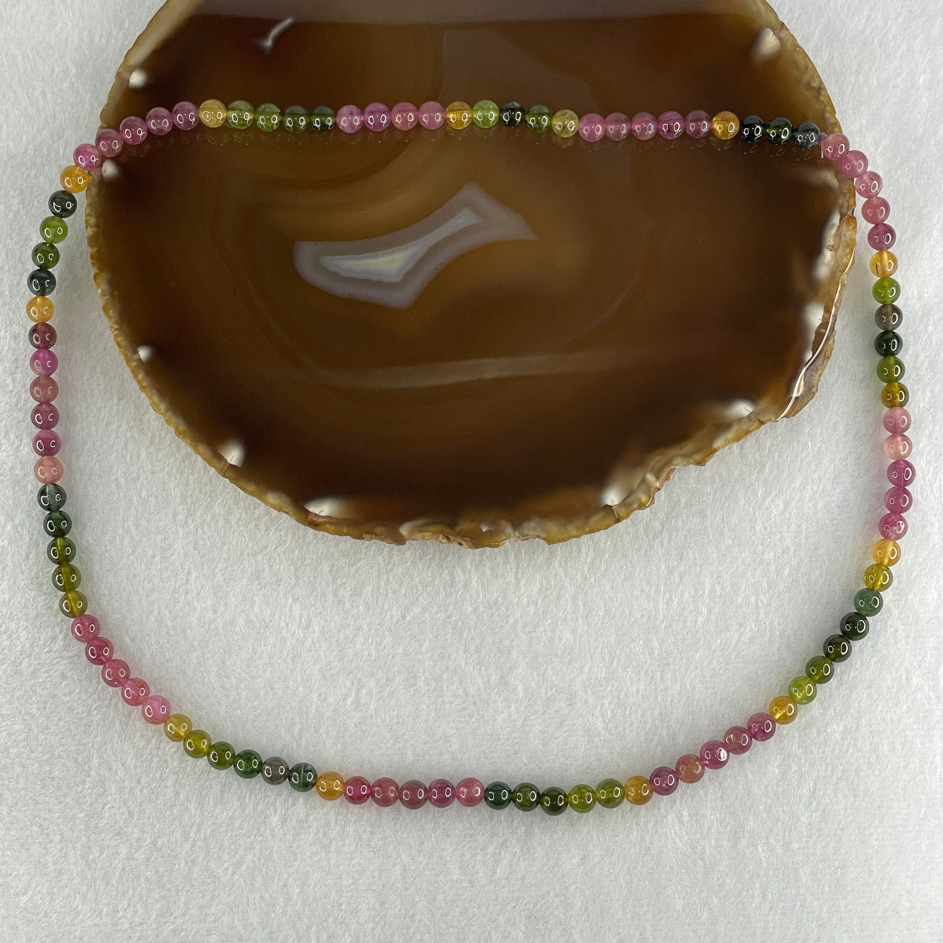 Very Good Natural Tourmaline Crystal Beads Necklace 29.44g 54cm 5.9mm 97Beads - Huangs Jadeite and Jewelry Pte Ltd