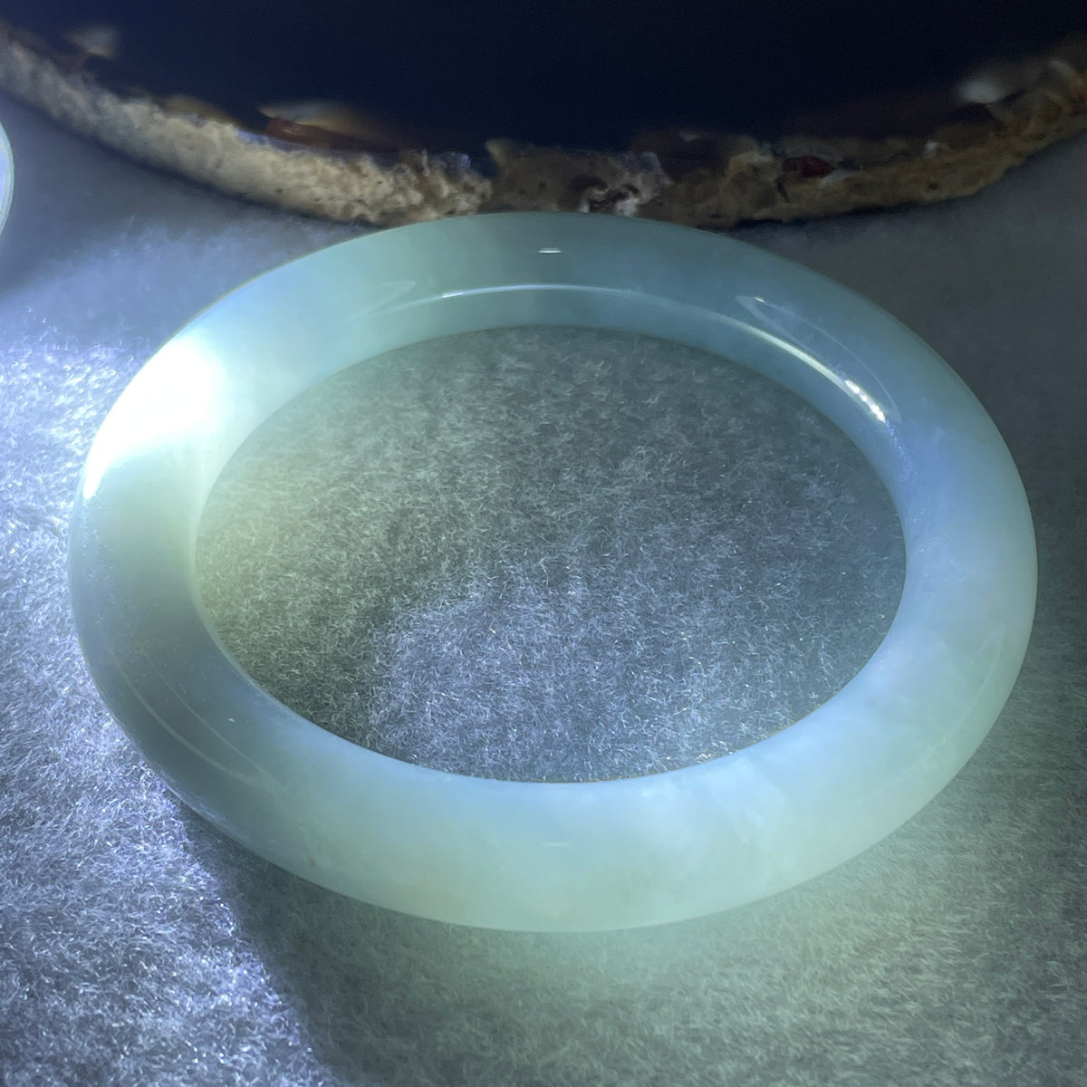 Certified Natural Type A Light Lavender Jadeite Full Round Bangle | 52.0mm Inner Diameter (43.91g | 9.3x9.5mm | Crown & Third Eye Chakra Harmony, Noble Serenity & Peace Shield) (Very Slight Internal Line) - Huangs Jadeite and Jewelry Pte Ltd
