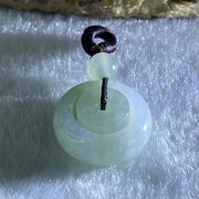 Type A Sky Blue With Green Spots Jadeite Double Ping An Kou Donut Pendant 3.63g 16.3 by 6.9mm - Huangs Jadeite and Jewelry Pte Ltd