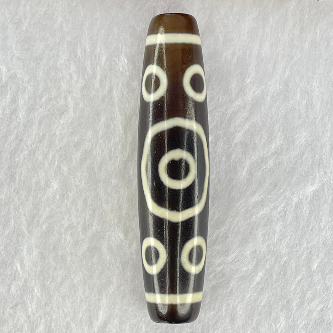 Natural Powerful Tibetan Old Oily Agate 13 Eyes Dzi Bead Heavenly Master (Tian Zhu) 十三眼天诛 17.30g 58.2 by 13.9mm - Huangs Jadeite and Jewelry Pte Ltd